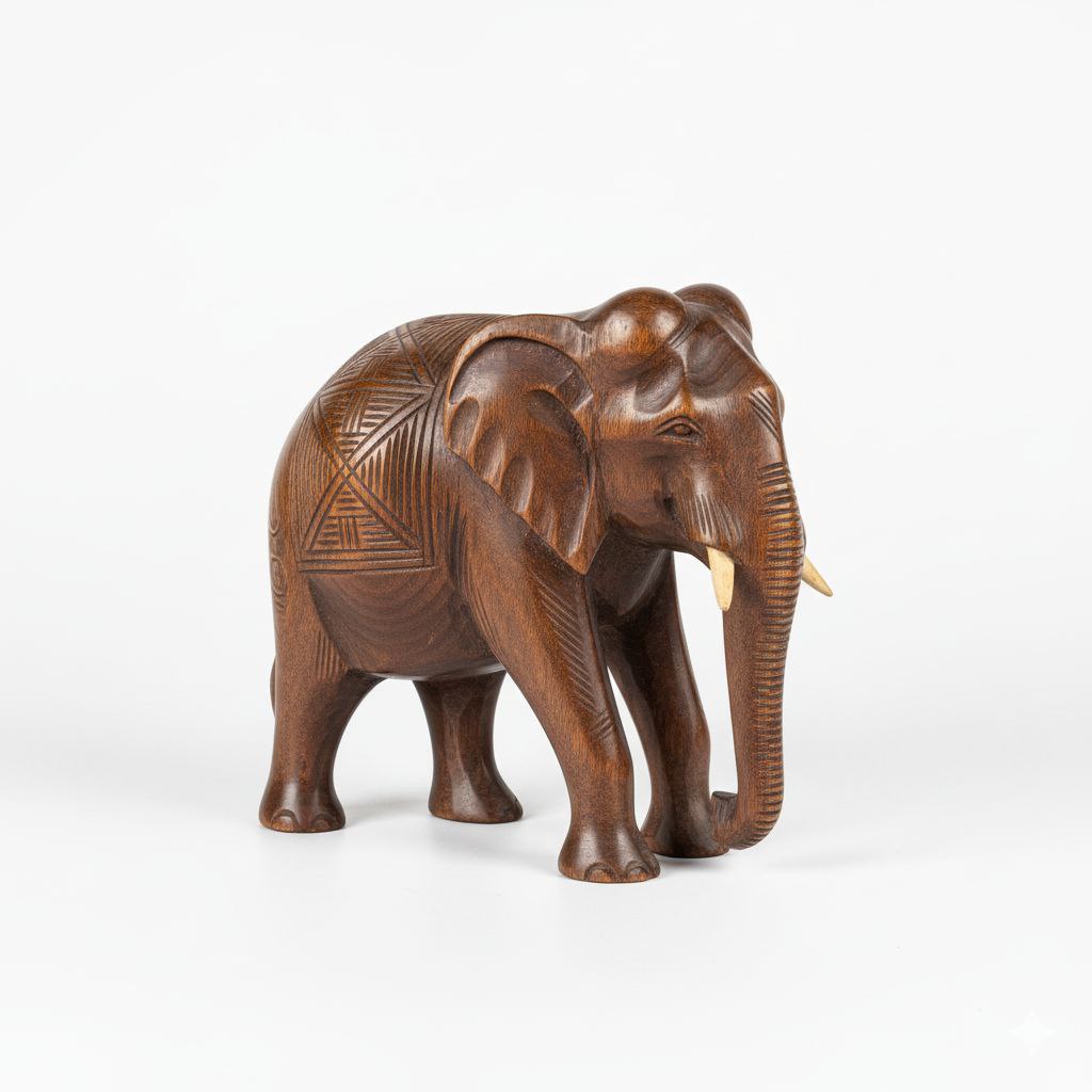 Wooden Elephant Sculpture